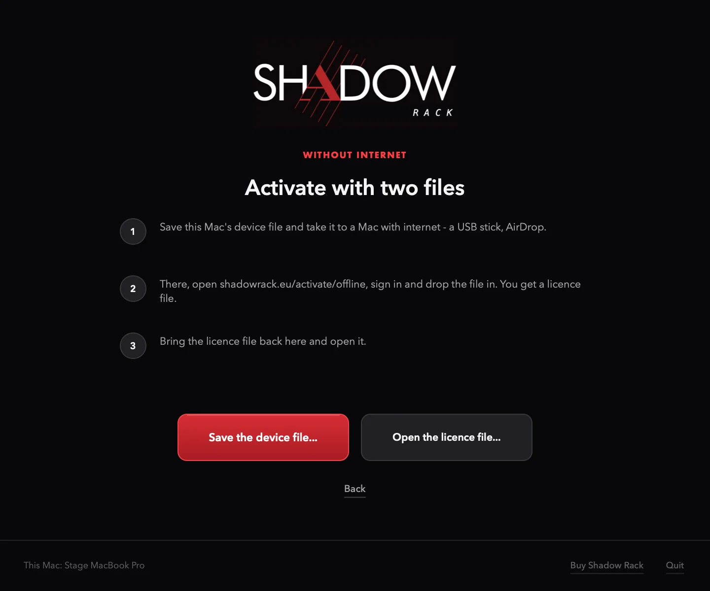 Activating with two files